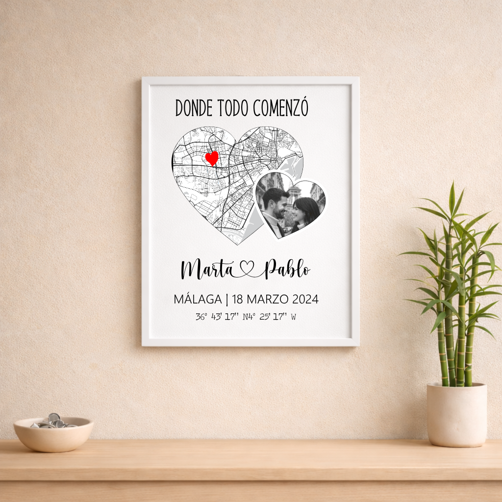 Lámina Donde todo comenzó corazón con foto - Imagen 2