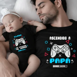Pack body y camiseta Ascendido a Papá