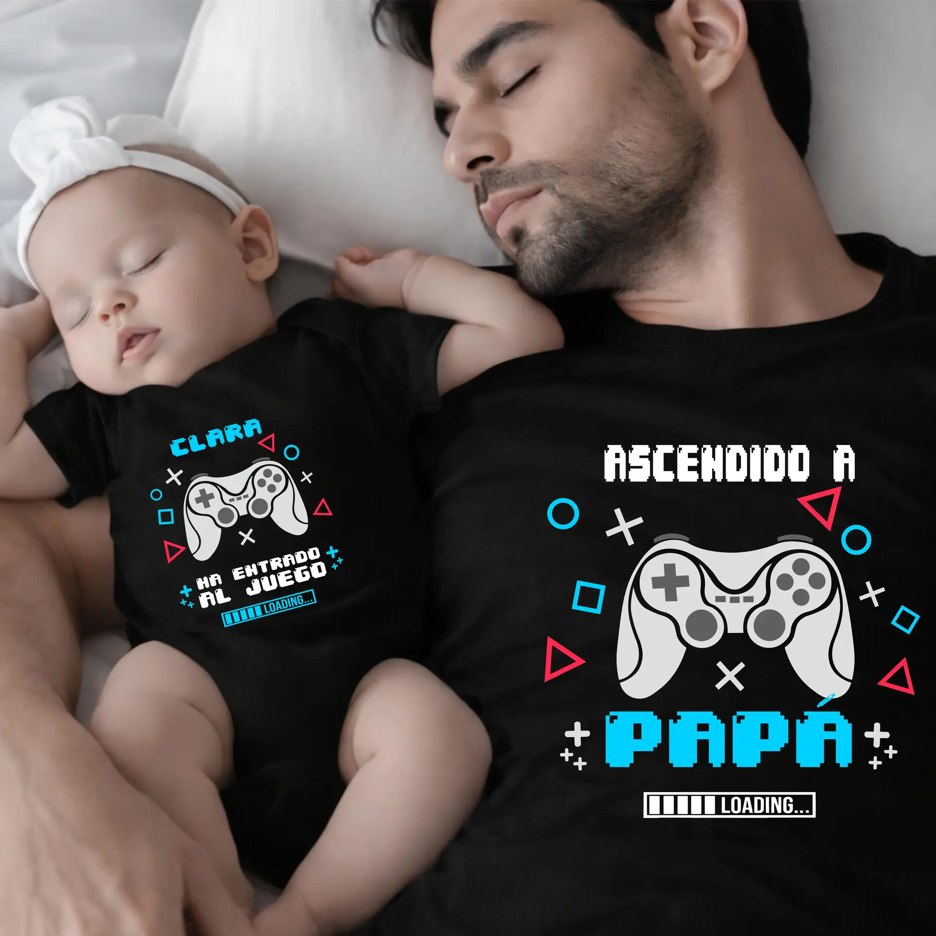 Pack body y camiseta Ascendido a Papá