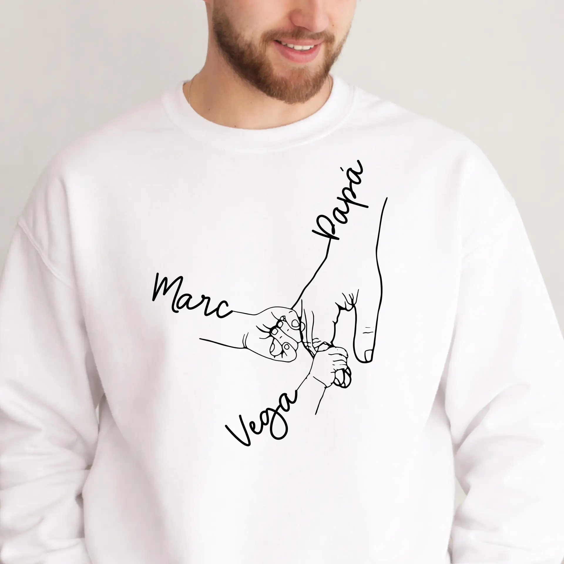 CAMISETA O SUDADERA DEDO HIJO Y MANO PAPÁ - Imagen 4