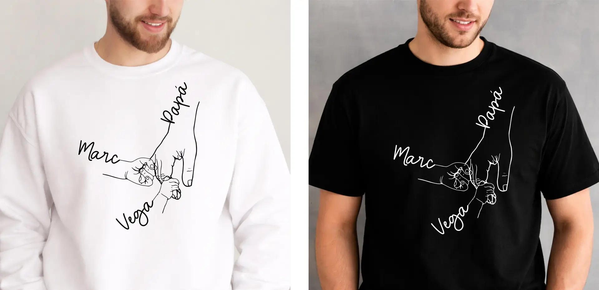 CAMISETA O SUDADERA DEDO HIJO Y MANO PAPÁ